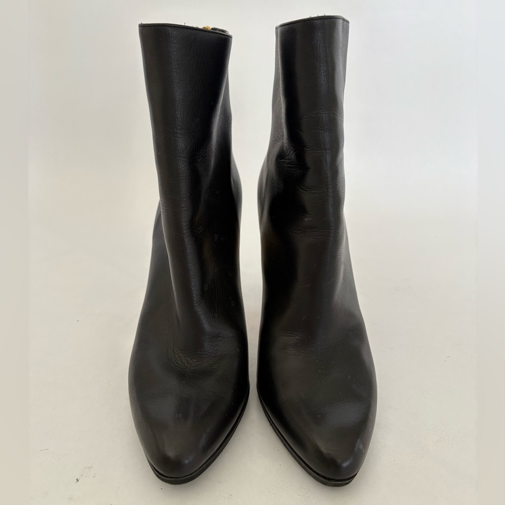 Jimmy Choo Black Leather Boots with Gold Heels